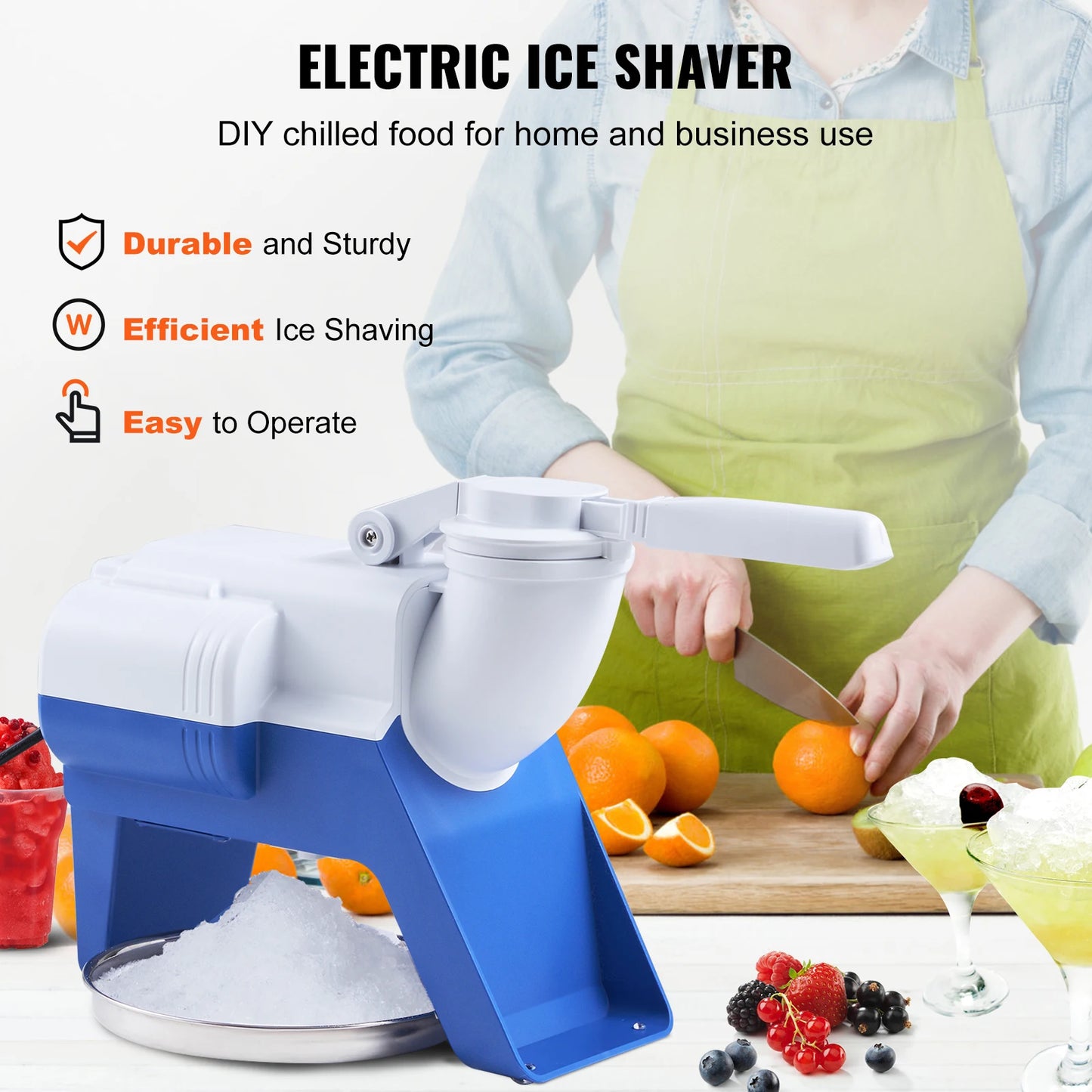 VEVOR Electric Snow Cone Machine for Home and Commercial Use
