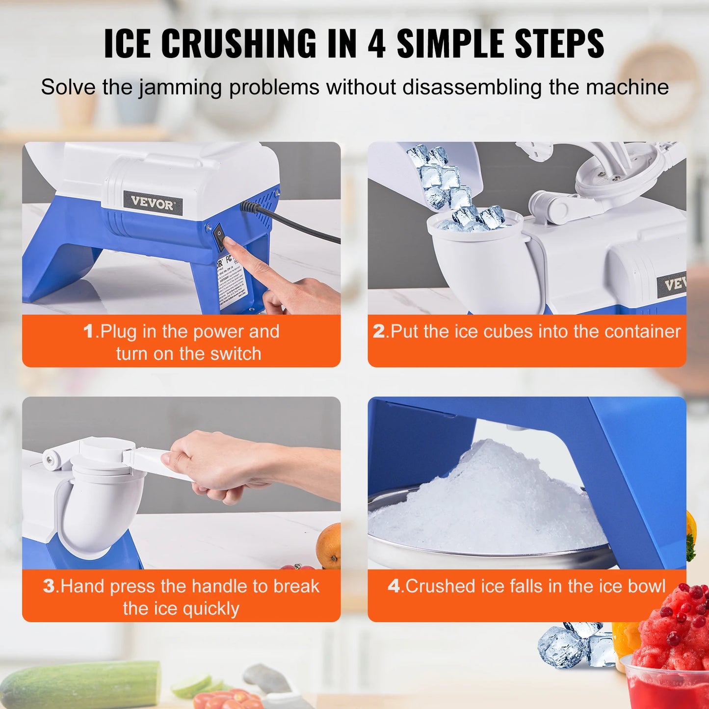 VEVOR Electric Snow Cone Machine for Home and Commercial Use