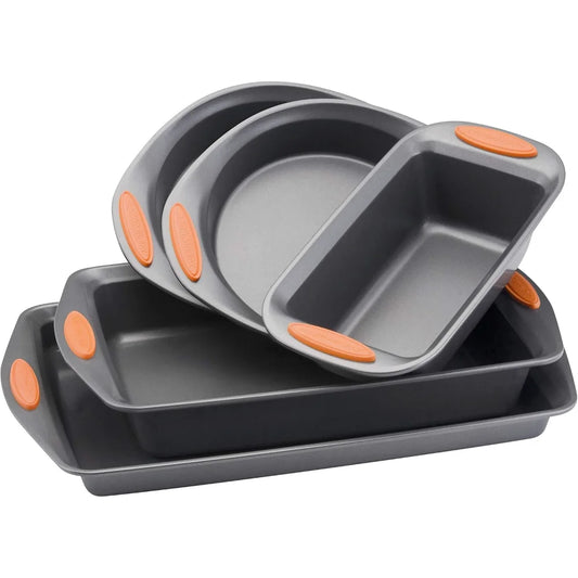 Nonstick Bakeware Set with Grips Includes 5 Piece Set
