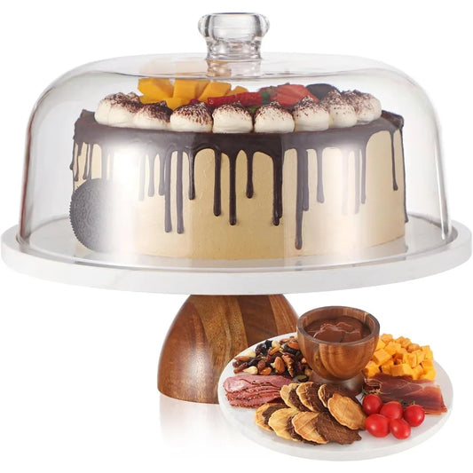 Marble with Dome，2-In-1 Cake Holder