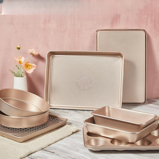 9-Piece Baking Pans Set Nonstick Stackable Non Toxic Bakeware