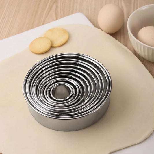 Stainless Steel Biscuit Mold 12 Piece Set Round